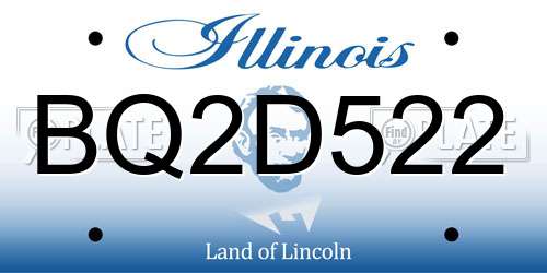 BQ2D522 Illinois License Plate