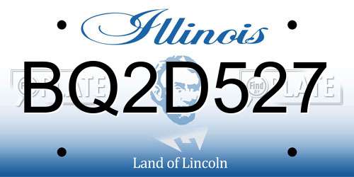 BQ2D527 Illinois License Plate