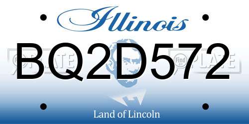 BQ2D572 Illinois License Plate