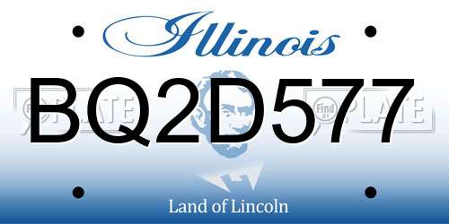 BQ2D577 Illinois License Plate