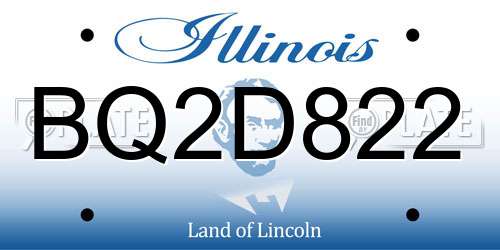 BQ2D822 Illinois License Plate
