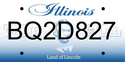 BQ2D827 Illinois License Plate