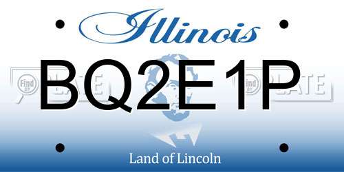 BQ2E1P Illinois License Plate