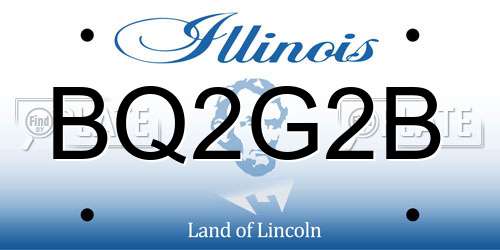 BQ2G2B Illinois License Plate