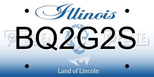 BQ2G2S Illinois License Plate