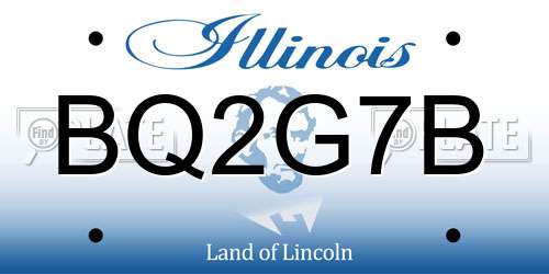 BQ2G7B Illinois License Plate