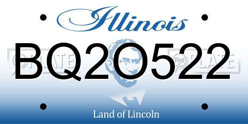 BQ2O522 Illinois License Plate