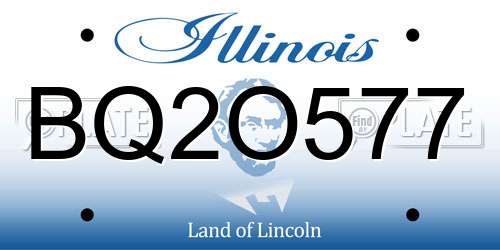 BQ2O577 Illinois License Plate