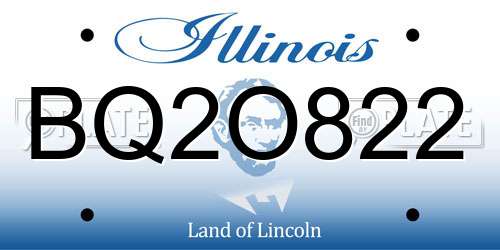 BQ2O822 Illinois License Plate
