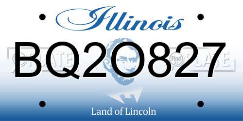 BQ2O827 Illinois License Plate
