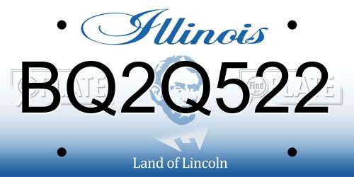 BQ2Q522 Illinois License Plate