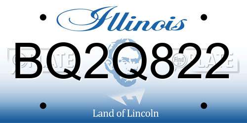 BQ2Q822 Illinois License Plate
