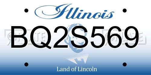 BQ2S569 Illinois License Plate