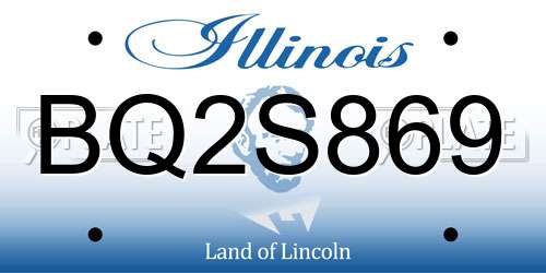 BQ2S869 Illinois License Plate