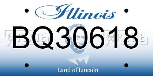 BQ30618 Illinois License Plate