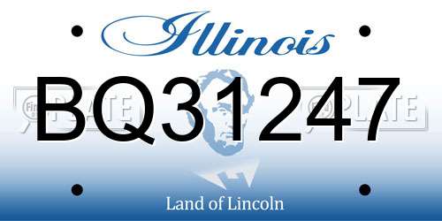 BQ31247 Illinois License Plate