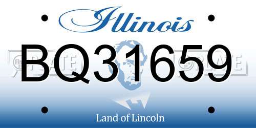 BQ31659 Illinois License Plate