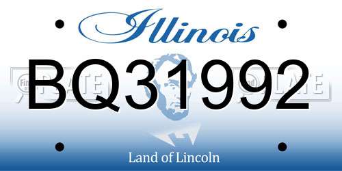 BQ31992 Illinois License Plate