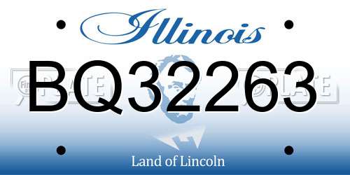BQ32263 Illinois License Plate