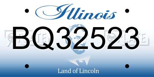 BQ32523 Illinois License Plate