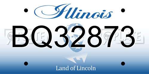 BQ32873 Illinois License Plate