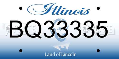 BQ33335 Illinois License Plate