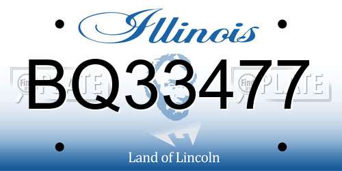 BQ33477 Illinois License Plate