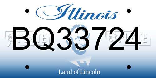 BQ33724 Illinois License Plate