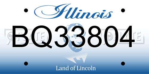 BQ33804 Illinois License Plate