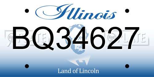 BQ34627 Illinois License Plate