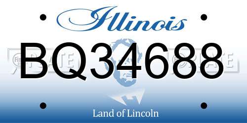 BQ34688 Illinois License Plate