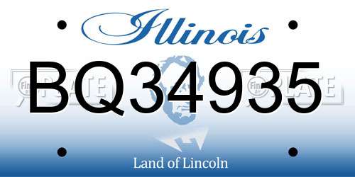 BQ34935 Illinois License Plate