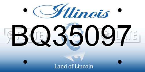 BQ35097 Illinois License Plate