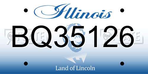 BQ35126 Illinois License Plate