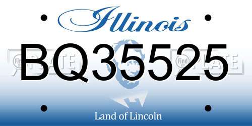 BQ35525 Illinois License Plate