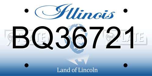 BQ36721 Illinois License Plate