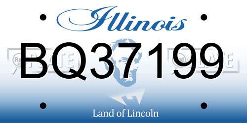 BQ37199 Illinois License Plate