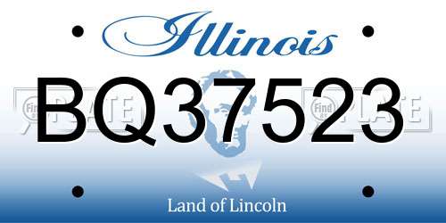 BQ37523 Illinois License Plate
