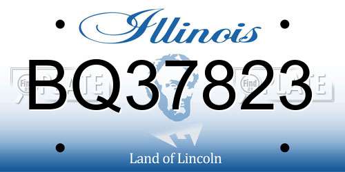 BQ37823 Illinois License Plate