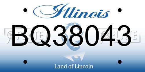 BQ38043 Illinois License Plate