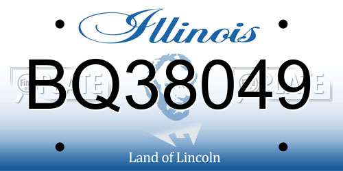 BQ38049 Illinois License Plate