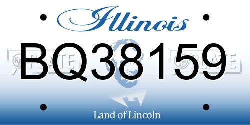 BQ38159 Illinois License Plate