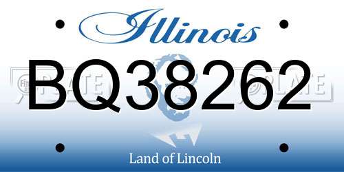 BQ38262 Illinois License Plate