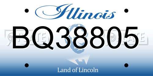 BQ38805 Illinois License Plate