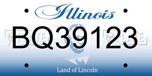 BQ39123 Illinois License Plate
