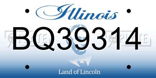 BQ39314 Illinois License Plate