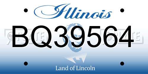 BQ39564 Illinois License Plate