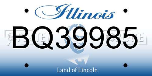 BQ39985 Illinois License Plate