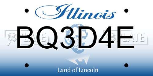 BQ3D4E Illinois License Plate