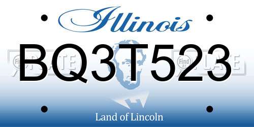 BQ3T523 Illinois License Plate
